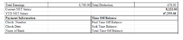 Calculate net pay on google sheet